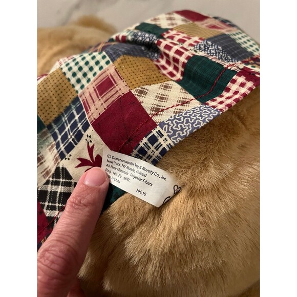 Vintage Teddy Bear Commonwealth Bear HK-16 Plush 20 Inches Patchwork Dress - Picture 7 of 8